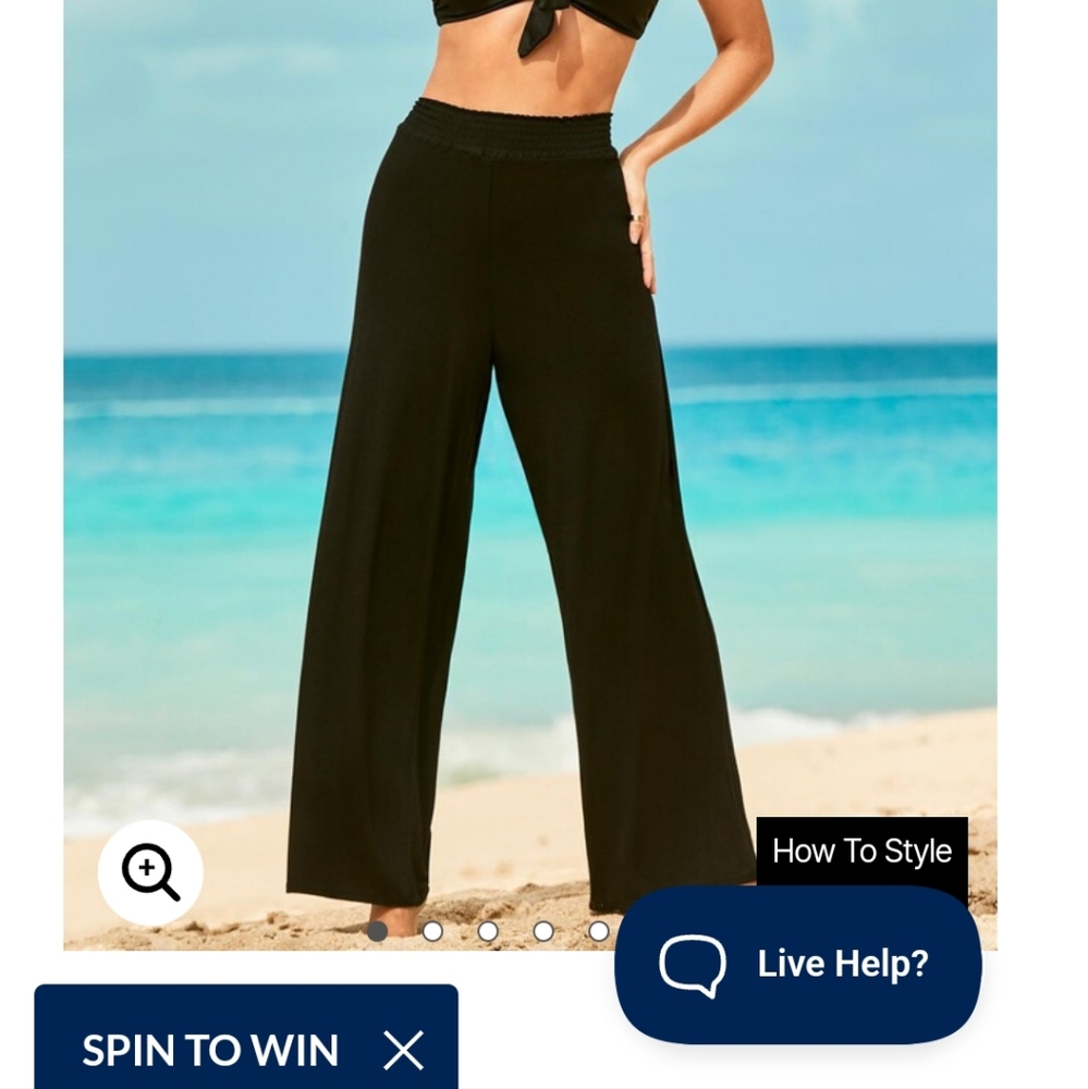 Swimsuits For All Beach Cover-Up Pants Black Size 10/12 NWT